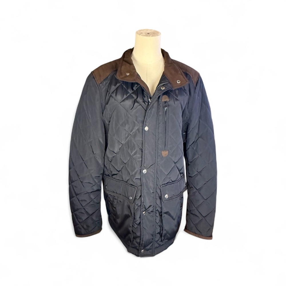 Vince Camuto Quilted Barn/Chore Jacket Medium‎ Brown Trim